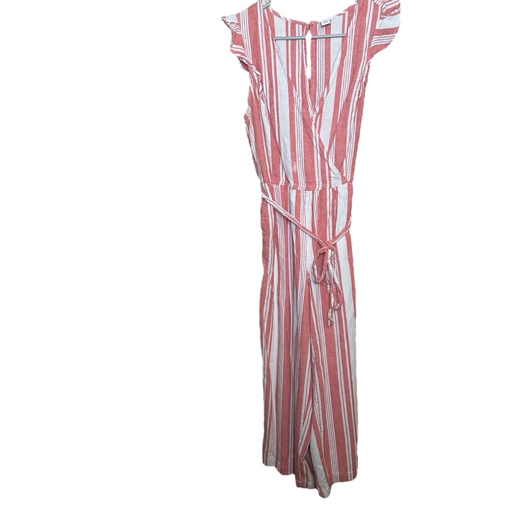 Old Navy Red And White Striped Jumpsuit XS